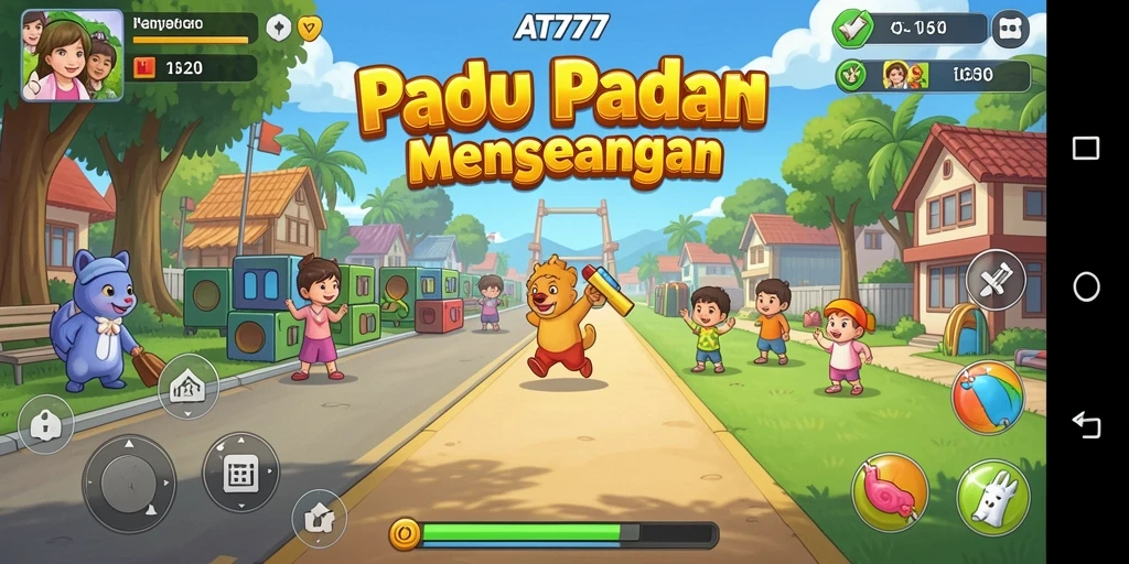 Screenshot gameplay AT777 menampilkan aksi seru di level Match-3.