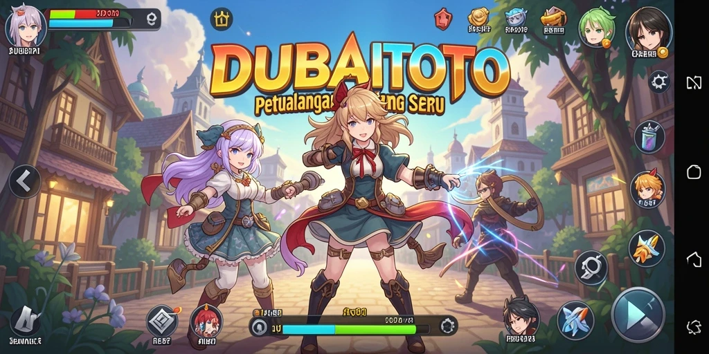 Gameplay DUBAITOTO yang penuh warna dan karakter Anime ikonik.