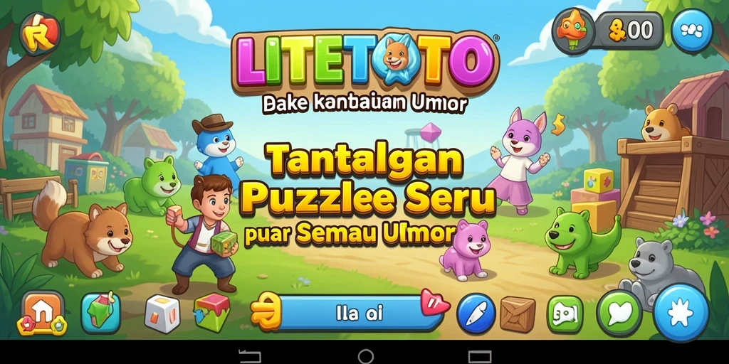 Screenshot utama LITETOTO menampilkan tantangan puzzle yang menarik.
