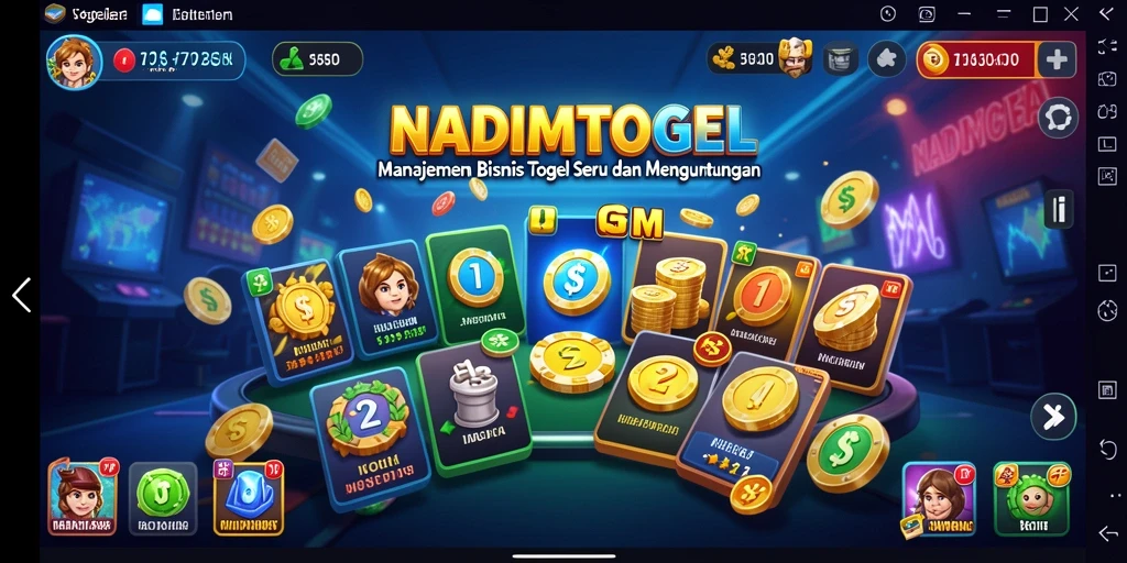 Gameplay NADIMTOGEL menampilkan simulasi manajemen bisnis togel yang mendebarkan.