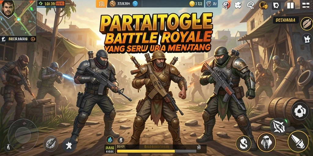 Tangkapan layar menunjukkan aksi seru dalam PARTAITOGEL di medan perang Battle Royale.