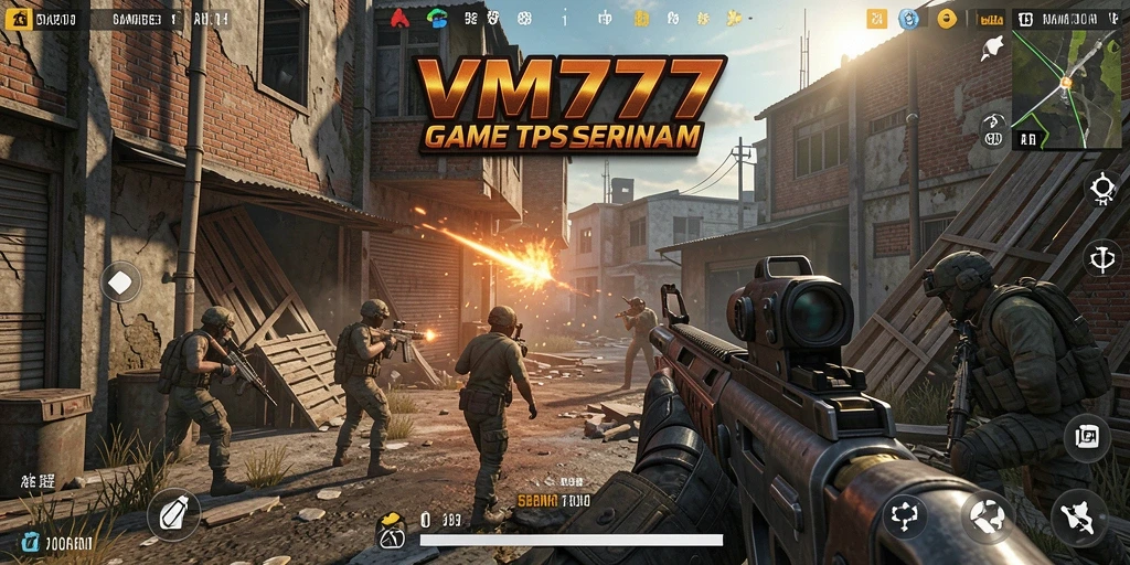 Tampilan gameplay VM777 yang intens dan penuh aksi TPS.